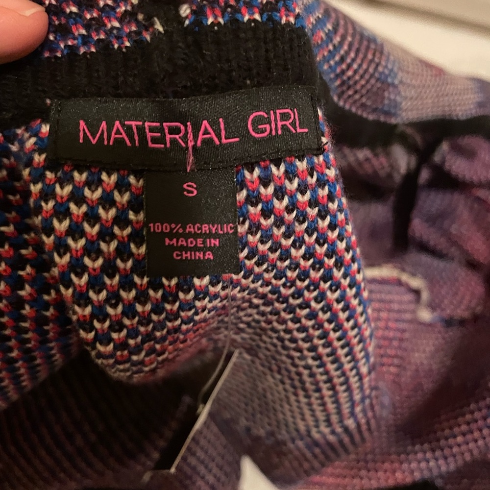 NWT Material Girl Open Knit Aztec Printed Sweater - Picture 13 of 13